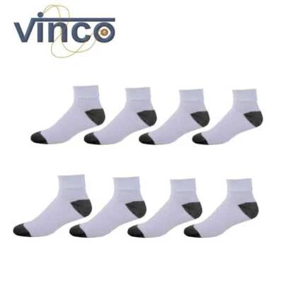 3 6 12 Pairs Mens Ankle Quarter Crew Sport Socks White 2 Tones Cotton 9-11 10-13 - Image 1 of 2