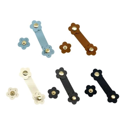 10Pcs/set Flower-shape PU Leather Buckles Wallet Clasp Card Pack Hasp Buckles - Image 1 of 4