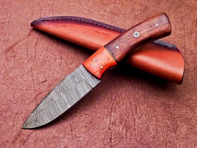 Cuchillo de caza de camping hoja de Damasco hecho a mano personalizado de 8" TR-5660 Foto 1 de 4