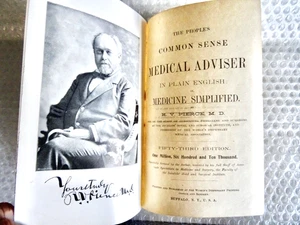 aNTIQUE MEDICAL BOOK COMMON SENSE ADVISOR PIERCE MD 1895 ILLUSTRATED neocurio - Picture 1 of 24