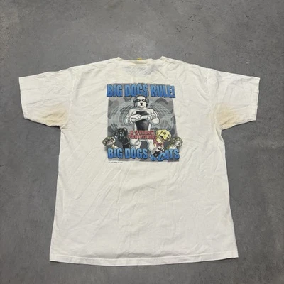 Винтажная футболка Big Dog Big Dogs Rule! Белый короткий рукав Y2k мужской размер большой - Изображение 1 из 4