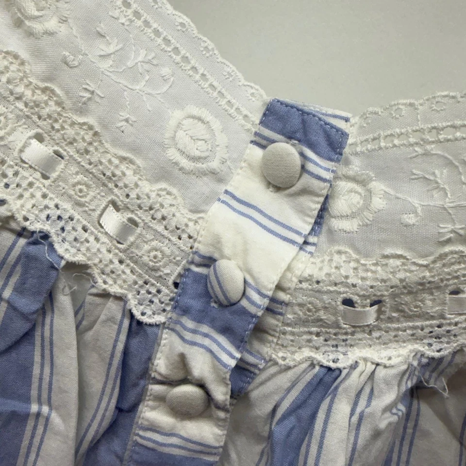 复古 VICTORIAS SECRET 金色标签睡衣棉花边草原 Cottagecore 尺寸 L — 第 1/4 张图片