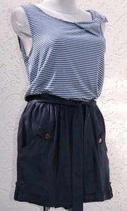 Jumpsuit ZARA Overall Damen Sommer Shorts Schleife Gr.M/L Blau/Gestreift Top  - Bild 1 von 8