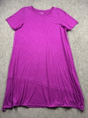 Eileen Fisher Womens XL Assymetrical Hem Shirt Dress Hemp Organic Cotton Berry - Image 1 of 4