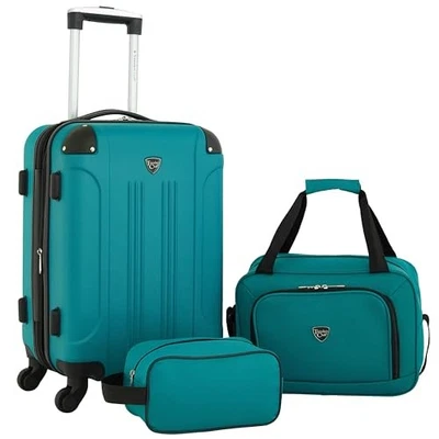 TCL 77993 360 TRAVELERS CLUB CHICAGO HARDSIDE LUGGAGE, 3 PIECE SET - TEAL - Image 1 of 4
