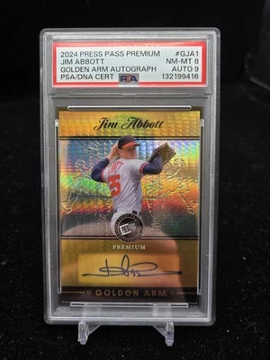 2024 Leaf Press Pass Premium Jim Abbott Golden Arm Auto #12/15 PSA 8 9 G-JA1 Foto 1 de 2