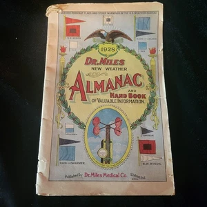 Antique Vintage 1928 Dr. Miles New Weather Almanac and Handbook of Valuable Info - Picture 1 of 3