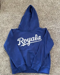 Genuine Merchandise KC Royals Baseball Medium 10/12 Blue Stitched Hoodie - Picture 1 of 5