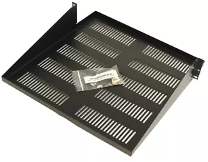 2U Black Steel Vented Shelf - Cantilever - 19in x 18in Part # RA7303-VP - Picture 1 of 3