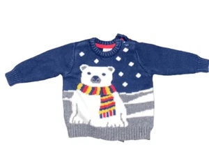 Wonder Nation Polar Bear Sweater Christmas Sweater 6-9M - Picture 1 of 4