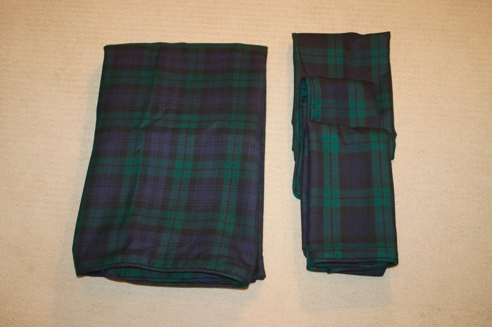 Ralph Lauren Home 100% Wool Blackwatch Plaid Custom Queen Duvet &  Euro Sham Set - Image 1 of 4