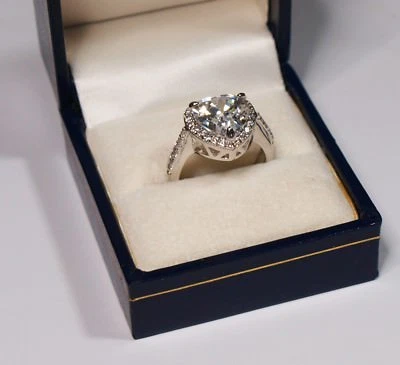 Lovely, Whte Gold Plated Cubic Zirconia Heart Ring   - Image 1 of 4