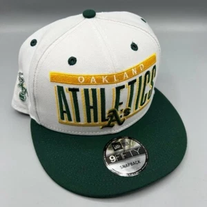 Oakland Athletics Hat Men White Green 9Fifty New Era MLB Snap Back Cap New - Picture 1 of 7