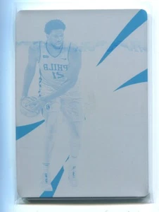 2020-21 Immacolata Stampa Piatto Ciano Joel Embiid 1/1 Philadelphia 76ers - Foto 1 di 2