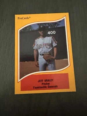 1990 ProCards A & AA Minor League Stars #85 JEFF BRALEY Baseball Card ROOKIE RC - Image 1 of 2