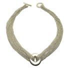 Tiffany & Co Sterling Silver Mesh Circle Donut Multi Chain Choker 925 Necklace