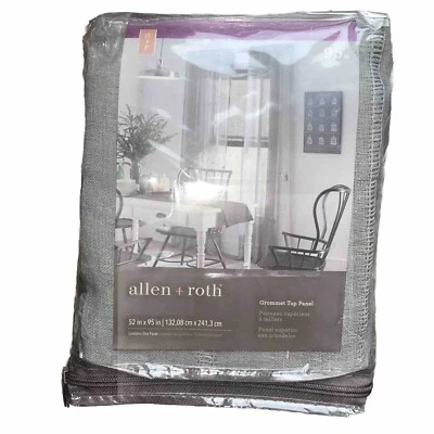 Allen + Roth Palma ll Gray Polyester Grommet Semi-Sheer. One Panel 52" X 95" - Image 1 of 4