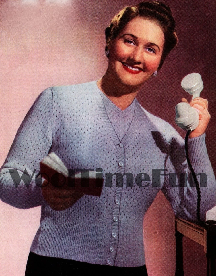 Knitting Pattern Vintage 1940s Women's Twin Set/Cardigan/Sweater. Large Size - Image 1 of 1