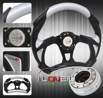 320mm Interior Steering Wheel Combo Set + 1.5" Thin Quick Release & Horn Button - Image 1 of 3