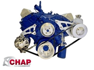 Big Block Ford 429 460 Serpentine Pulley Conversion Kit ALT PS BBF style 3 - Picture 1 of 3