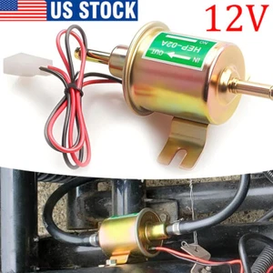 12V Electric Fuel Pump 3-6PSI Universal Gas Diesel Inline Low Pressure HEP-02A - Picture 1 of 12