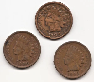 3 centavos cabeza india 1903, 1905, 1906 centavos cabeza india - Imagen 1 de 9