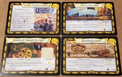 Harry Potter TCG WOTC Lot of 4 Item Cleansweep Comet Quidditch Supplies Ages  - Image 1 of 4