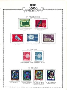 SWITZERLAND 1970 COMPLETE YEAR ISSUES + SEMI-POSTALS MINT HINGED ON 2 PAGES - Imagen 1 de 2