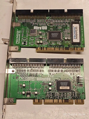 LOT x2 PCI IDE UltraATA RAID Controllers Promise Ultra100 & Ultra100 TX2 - Image 1 of 4