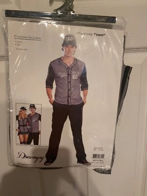 New Dreamguy Fantasy Team Baseball Costume Adult Size XL Jersey & Hat Only - Image 1 of 4