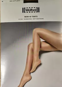 Sonderofferte: WOLFORD Tights NEON 40 (18391), M, dark earth green, NEU&OVP - Bild 1 von 4