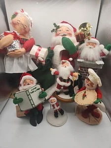 Vintage Christmas Annalee Dolls Lot 7 Christmas Santa & Mrs.Claus Figurine**READ - Picture 1 of 17