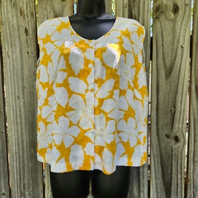 Top Floral Volup Vintage Años 70 80 Talla L Festival Playa Hawaiano  Foto 1 de 4
