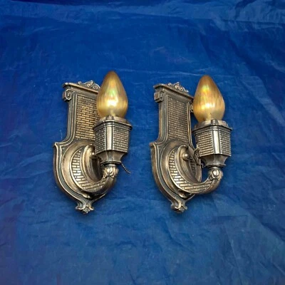 Par de apliques de pared RAROS artes y manualidades “imperio” accesorios con cable 114B Foto 1 de 4