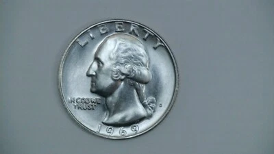 1969 D Washington Quarter Uncirculated GEM BU from mint set - Image 1 of 2