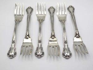 Set of 6 ~ GORHAM Le Bolt STERLING CHANTILLY SALAD FORKS ~ LION ANCHOR OLD MARK - Picture 1 of 10