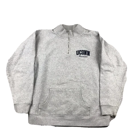 Champion UConn Huskies Sweatshirt Adult XL Gray 1/4 Zip Sport Stretch Pullover Cover