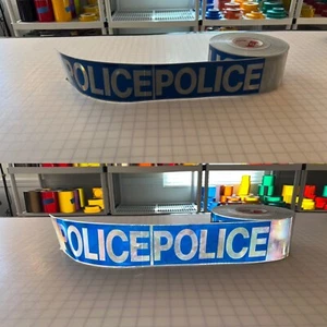 POLICÍA - Borde de prenda reflectante prismático cosido 4" Oralite GP801 1000+ vela - Imagen 1 de 12