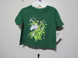 New Celebrate St Patricks Day T Shirt Size XS 4 5 Childs Green Unicorn - Picture 1 of 3
