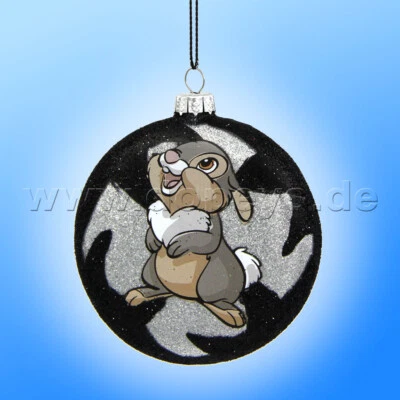 Disney "Klopfer" Glas Disk Weihnachtsbaumkugel in Diskusform, 80 mm Kurt S Adler - Bild 1 von 3