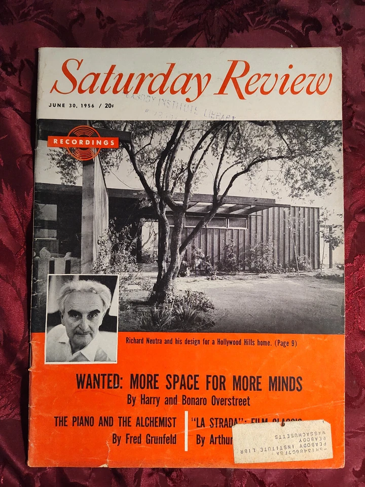Saturday Review Magazine June 30 1956 RICHARD NEUTRA Jan Holcman Abram Chasins - Image 1 of 1