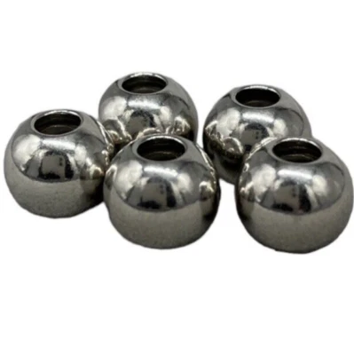 5 sfere rondelle perle raccordo distanziatrici argento 925 lisce 7 mm+Spedizione - Immagine 1 di 4