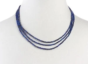Jay King Sterling Silver Lapis Bead 3-Strand Necklace-18"-NWT-Orig. $154.75 - Picture 1 of 8