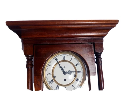 Vintage HOWARD MILLER Jennison 612-432 MAHOGANY Triple Chime WALL CLOCK Key Wind Cover