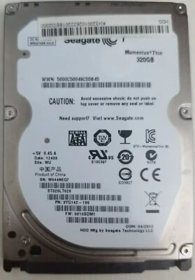 HARD DISK 2,5" SEAGATE MOMENTUS THIN 320GB ST320LT020 - Immagine 1 di 3