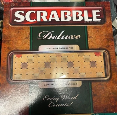 Scrabble Deluxe Turntable Low Profile Lock Gameboard Mattel 2008 Complete Game - Image 1 of 2