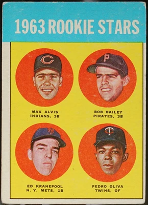 1963 Topps Baseball 1963 Rookie Stars (Max Alvis / Bob Bailey / Ed Kranepool / P - Image 1 of 2