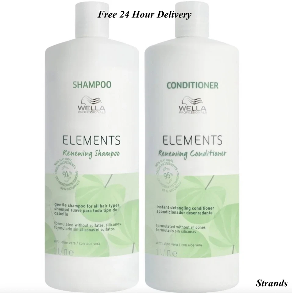Wella Elements Renewing Shampoo and Conditioner Duo Pack 1000ml x2 FREE 24HR DEL - Image 1 of 1