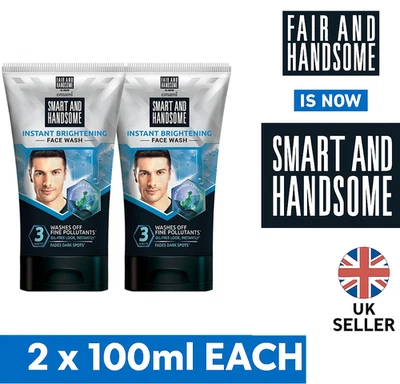 EMAMI 2 X 100g New Men Fair Handsome FaceWash Brightening, Oil Control Face Wash
