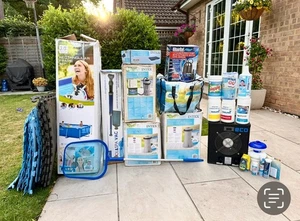 COMPLETE INTEX 3x2m GARDEN POOL BUNDLE - over £1000 new & Ready to go! - Picture 1 of 6